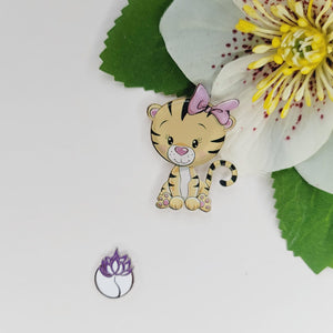 Cute Tiger Acrylic Adhesive Stamped Appliques