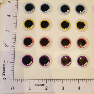 Adhesive Resin Eyes for Clays Multicolor MNC 542-G (Large)  12Pairs
