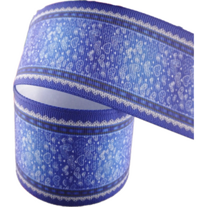 Denim Printed  Ribbons - 1 1/2" (38mm) - Sold by the Yard