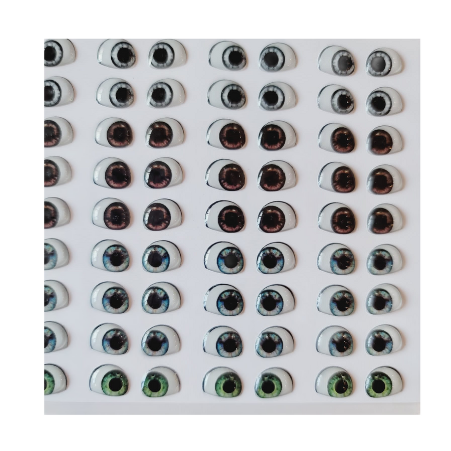 Adhesive Resin Eyes for Clays Multicolor STY R083 P 72Pairs
