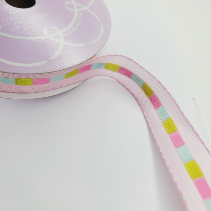 Color Fantasy Grosgrain Wired Ribbon - 7/8" (22mm) - Sold by the Yard