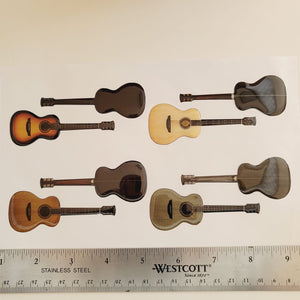 Adhesive Resin Guitars (4 set) 8 cm multicolor MNC