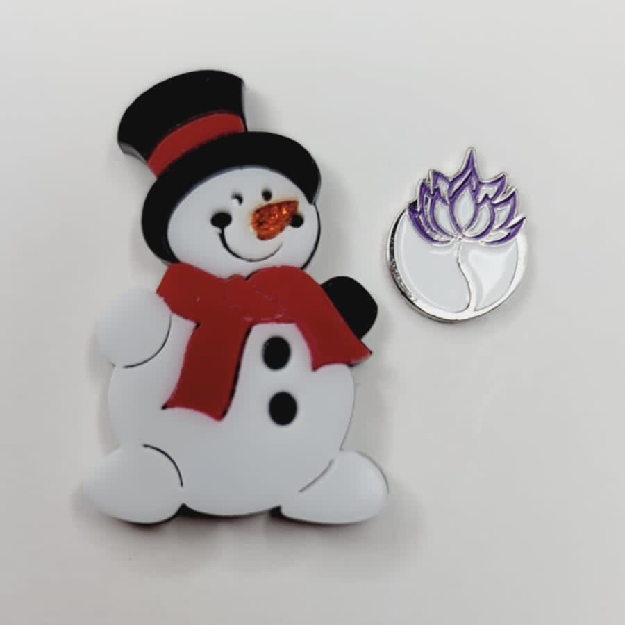Snow Man Double Acrylic Apliques