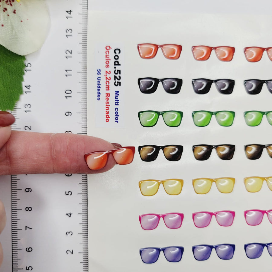 Adhesive Resin SunGlasses for Clays MNC 525 Tradicional 2.2cm 56 Units (Multicolor)