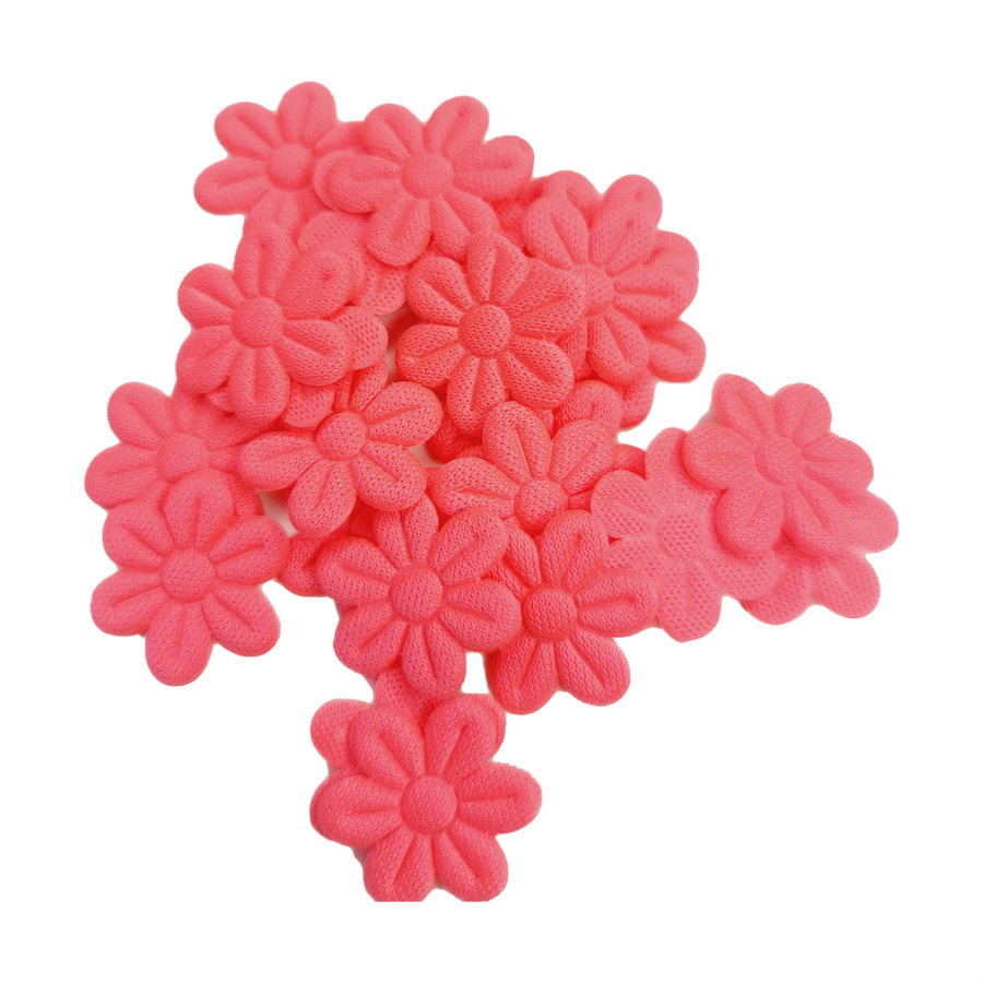Small Quilt Flowers - #01 - Strawberry Fluor Neon - 25 units