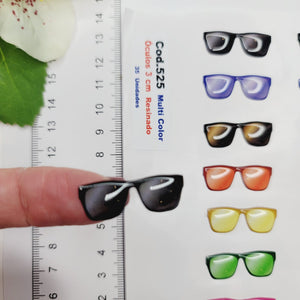 Adhesive Resin SunGlasses for Clays MNC 525 Tradicional 3cm 35 Units (Multicolor)