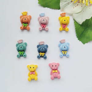Cute Bear Resin Cabochon Charms Flatback for DIY - A1/A8 - Set of 5