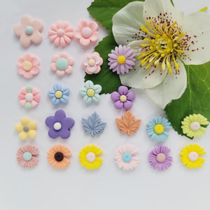 Mix Colors Cute Resin Flowers Flatback Cabochon - Set of 10