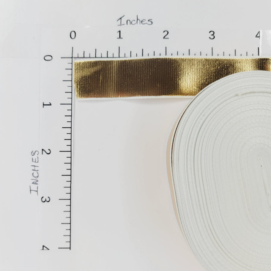 Gold Foil Printed Grosgrain Ribbon - 7/8" (22mm) - Sold by the Yard