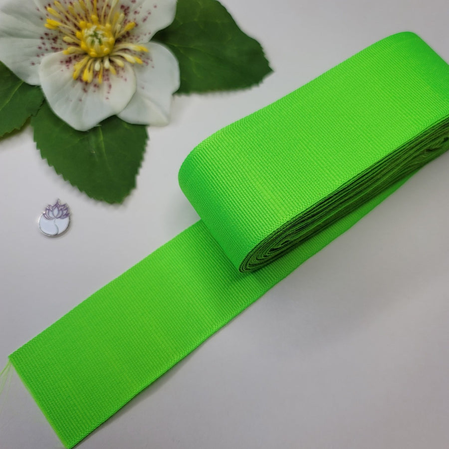 Fluorescent Green Grosgrain Ribbon - 1 1/2" (40mm) 5 yards