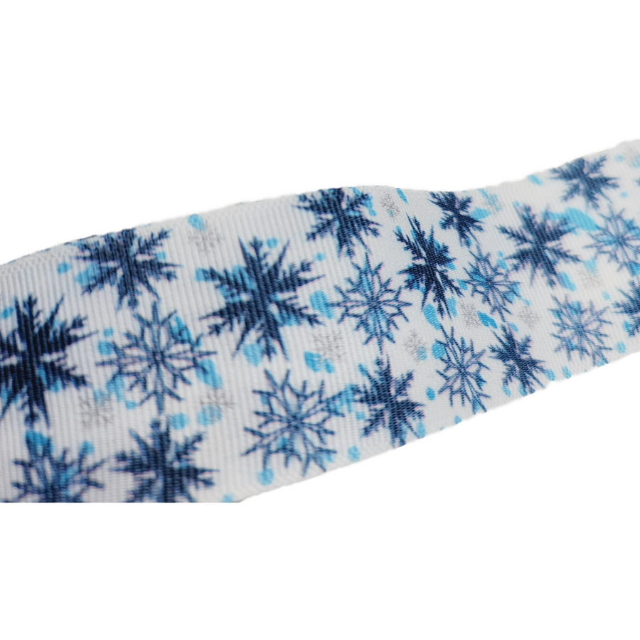 Snowflake #1 Grosgrain Ribbon - 018029 - 1 1/2" (40mm) -  5 yards