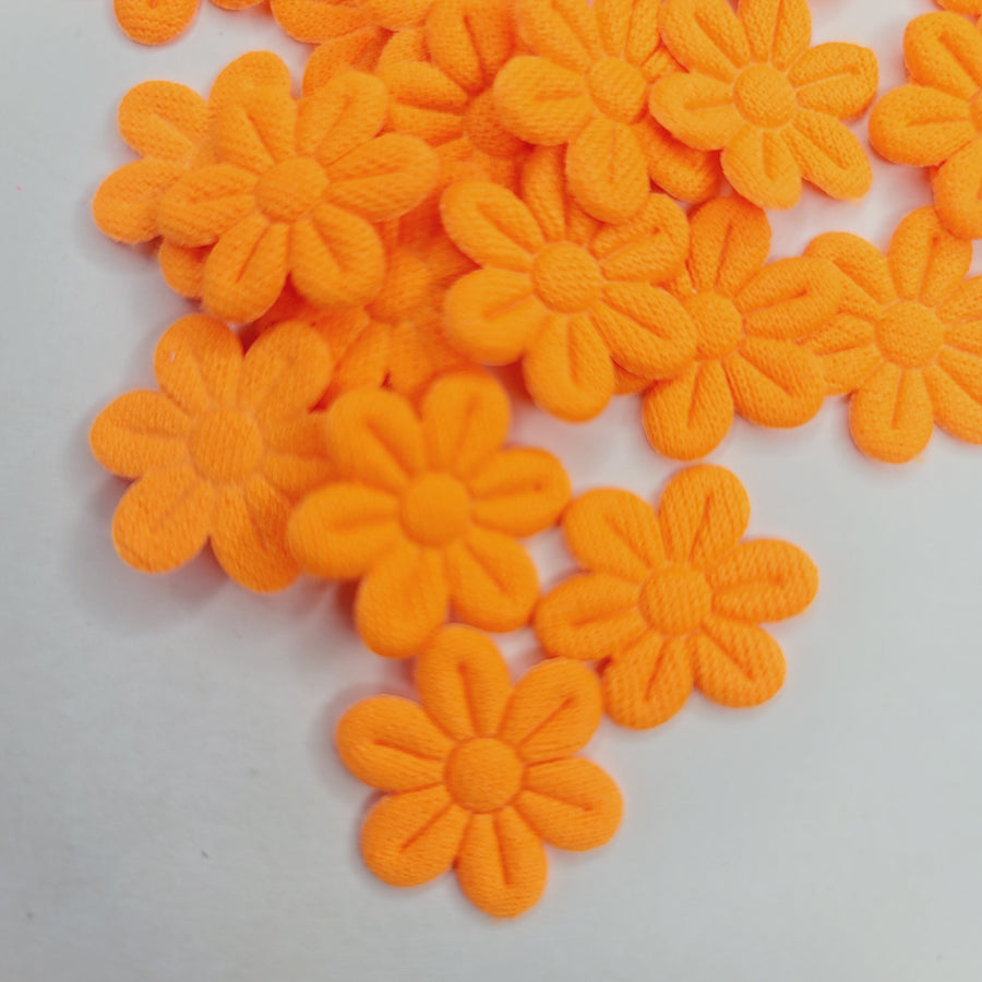 Small Quilt Flowers - #04 - Carrot - 25 units