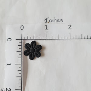 Small Quilt Flowers - #29 - Black - 25 units
