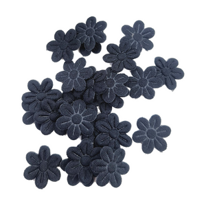 Small Quilt Flowers - #29 - Black - 25 units