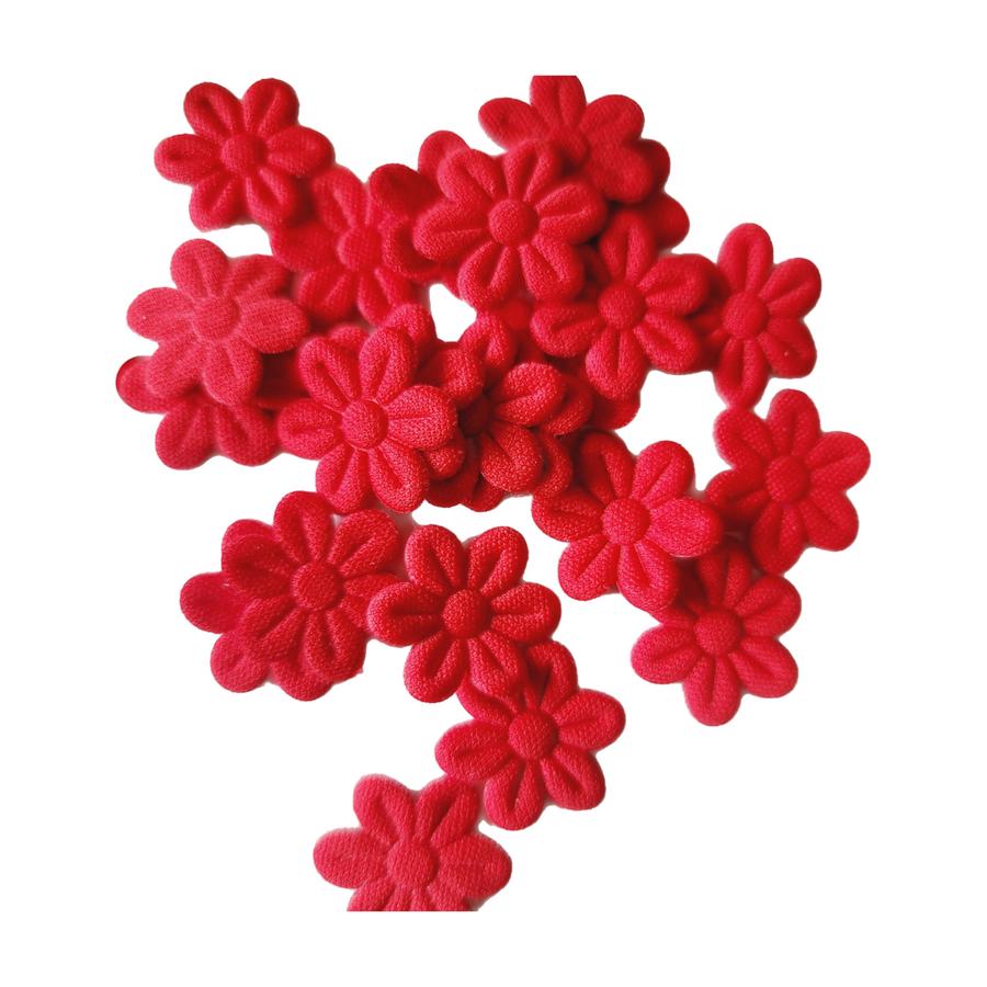 Small Quilt Flowers - #16 - Red - 25 units