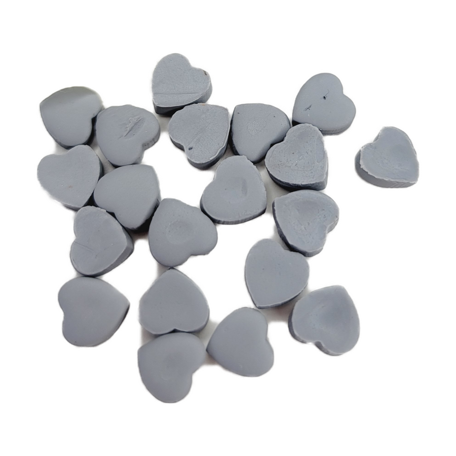 Clay Hearts - Set of 20 - Grey
