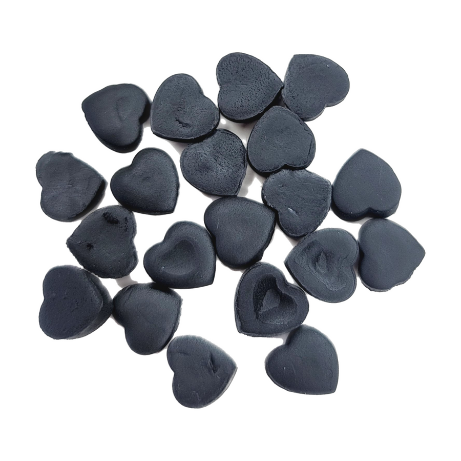 Clay Hearts - Set of 20 - Black