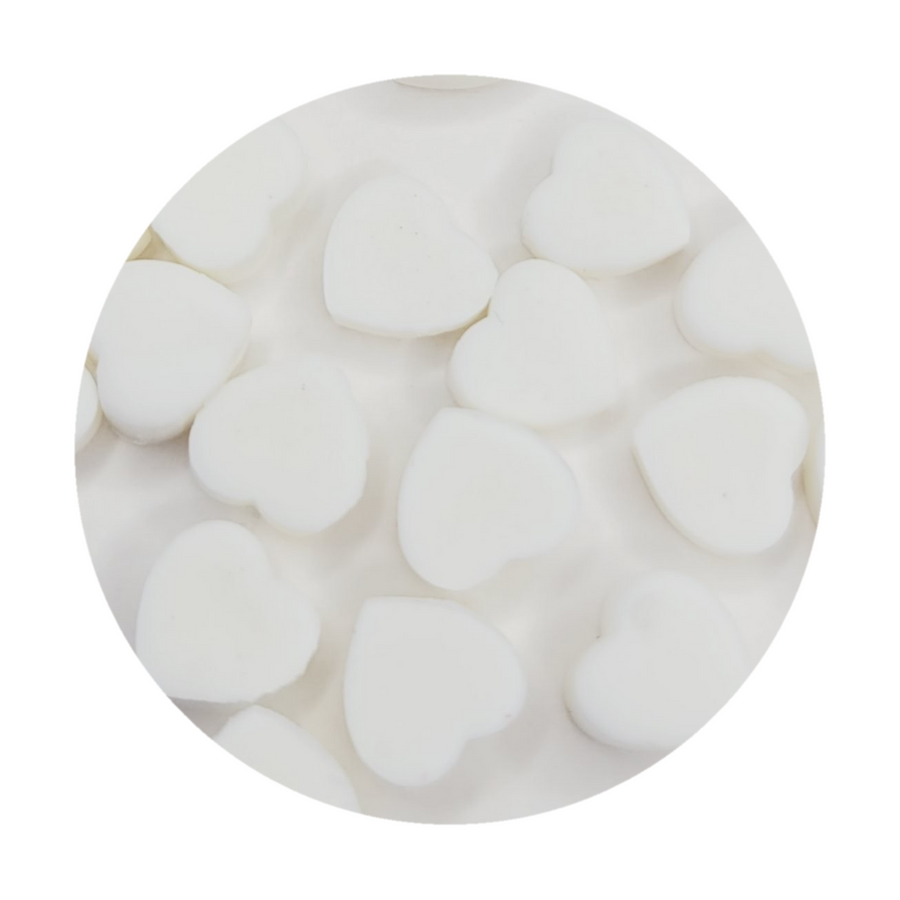 Clay Hearts - Set of 20 - White