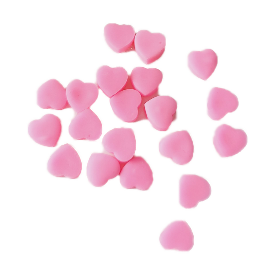 Clay Hearts - Set of 20 - Neon Pink