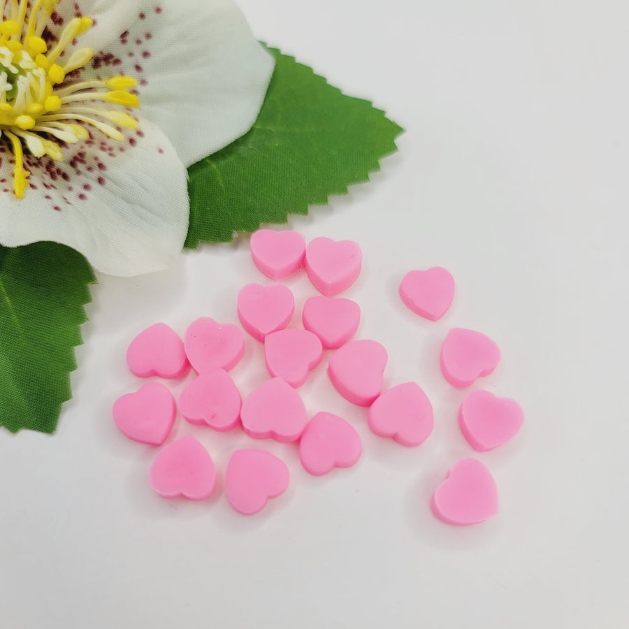 Clay Hearts - Set of 20 - Neon Pink