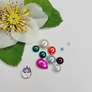Resin Flatback Pearls for Craft - Mixed Colors - Set of 10