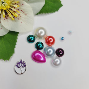 Resin Flatback Pearls for Craft - Mixed Colors - Set of 10