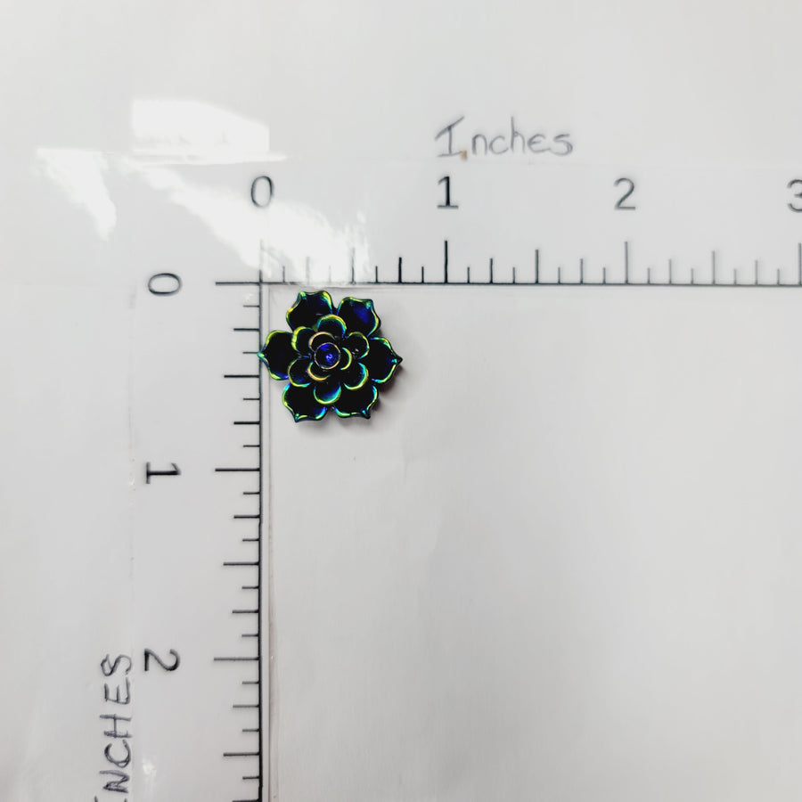 Resin Flatback Flowers for Craft - Black - Set of 10