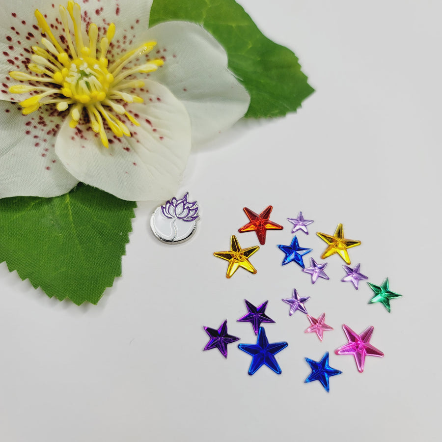 Resin Flatback Little Stars for Craft - Mixed Colors - Set of 15