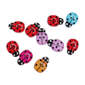 Flatback Resin Ladybugs for Craft - Mixed Colors - Set of 10