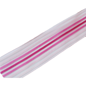 Sheer Pink Stripe Shinimbu Grosgrain Ribbon - 1 1/2" (38mm) - Sold by the Yard