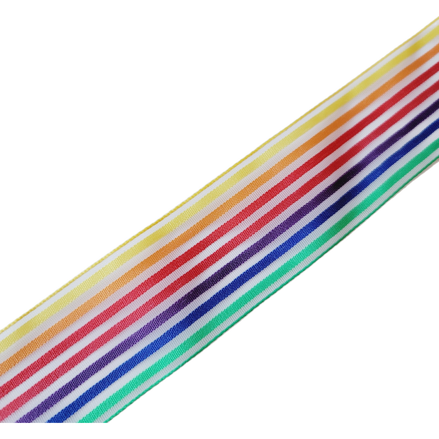 Sheer Rainbow Stripes Sinimbu Grosgrain Ribbon - 1 1/2" (38mm) - Sold by the Yard