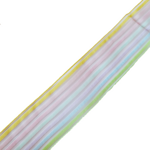 Sheer Pale Colors Stripes Shinimbu Grosgrain Ribbon - 1 1/2" (38mm) - Sold by the Yard