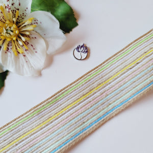 Juta Pale Rainbow Sinimbu Grosgrain Ribbon - 1 1/2" (38mm) - Sold by the Yard