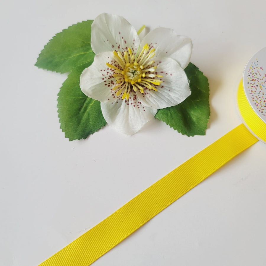 Yellow Grosgrain Ribbon -5/8" (15mm) - Sold by the Yard