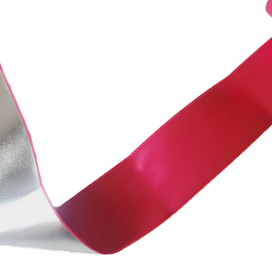 Pink and Silver Satin Ribbon - 1 1/2" (38mm) - Sold by the Yard
