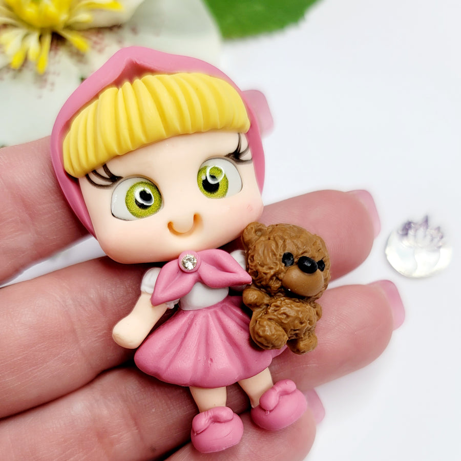 Masha #348 Clay Doll for Bow-Center, Jewelry Charms, Accessories, and More