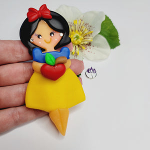 Snow White 4.5" Flexible Clay Doll for Bow-Center, Jewelry Charms, Accessories, and More