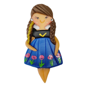 Princess  Anna #465 4.5" Flexible Clay Doll for Bow-Center, Jewelry Charms, Accessories, and More