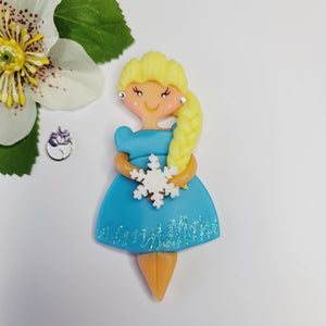 Blond Princess 4.5" Flexible Cold Porcelain Clay Doll #076 for Bow-Center, Jewelry Charms, Accessories, and More