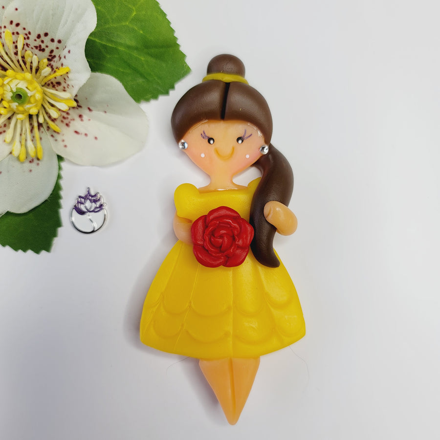 Belle 4.5" Flexible Cold Porcelain Clay Doll #068 for Bow-Center, Jewelry Charms, Accessories, and More