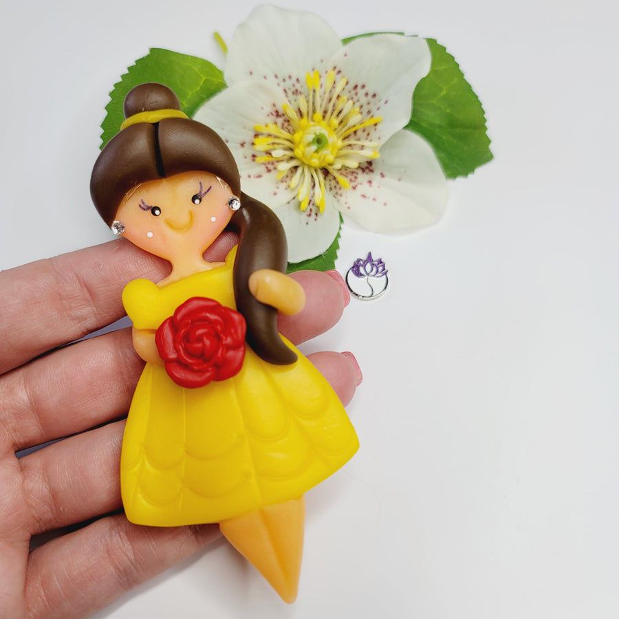 Belle 4.5" Flexible Cold Porcelain Clay Doll #068 for Bow-Center, Jewelry Charms, Accessories, and More