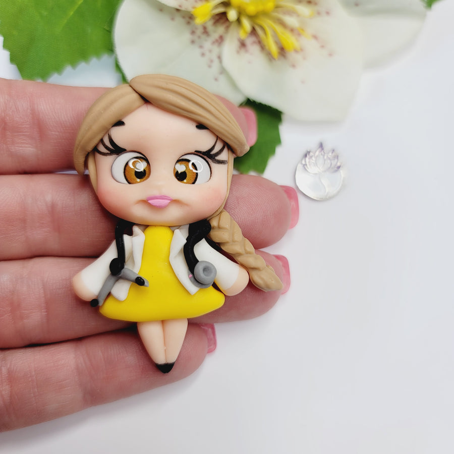 Dr. Antonia 2 #166 Clay Doll for Bow-Center, Jewelry Charms, Accessories, and More