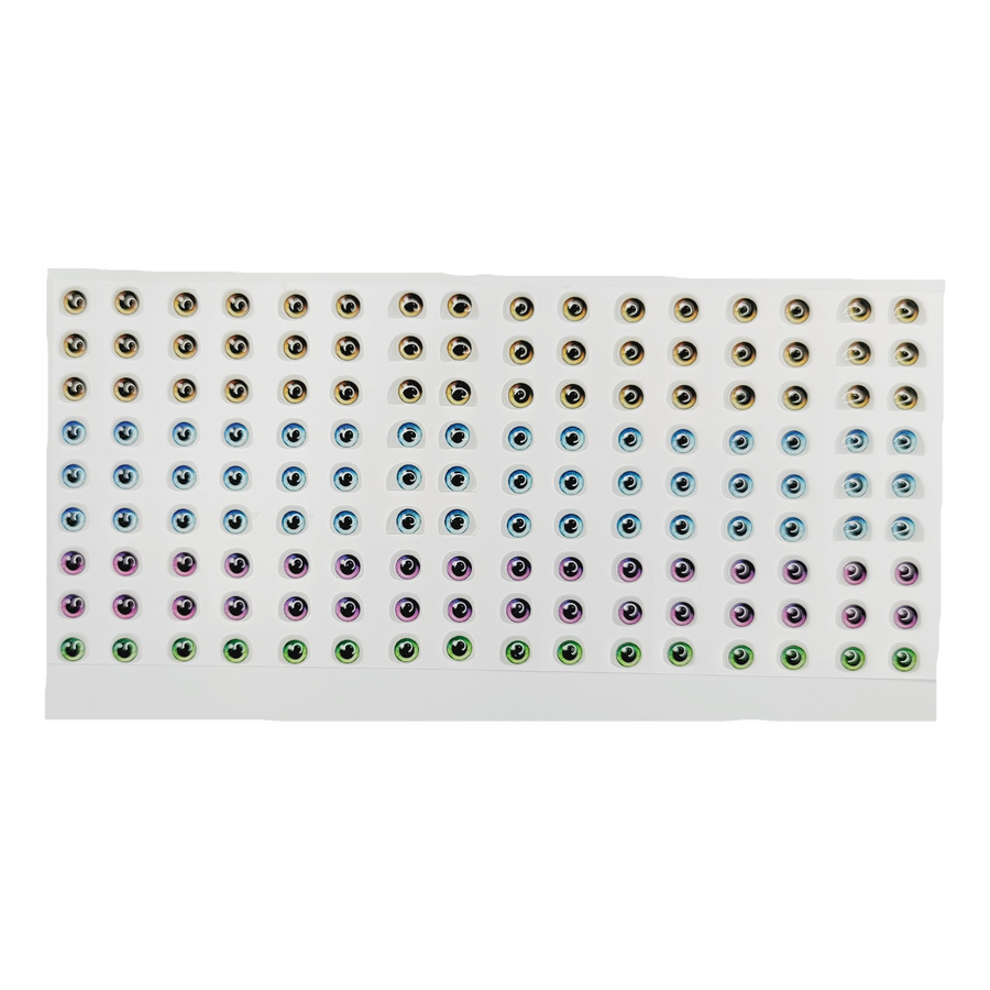 Adhesive Resin Eyes for Clays Multicolor STY R005 P 72 Pairs