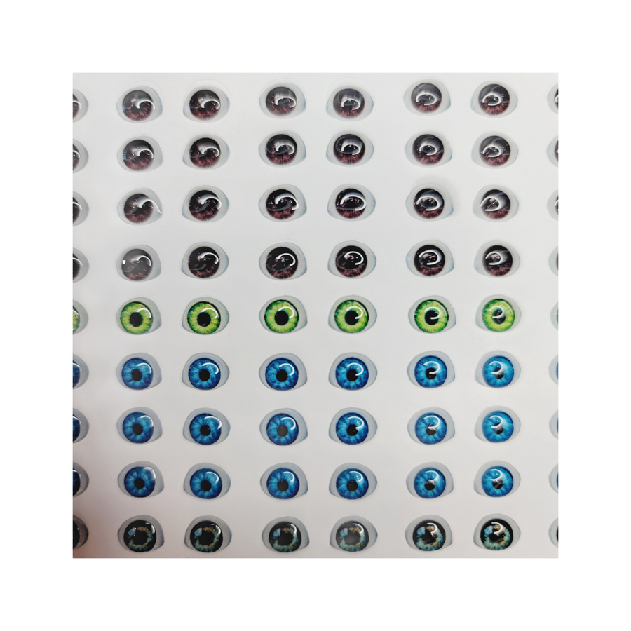 Adhesive Resin Eyes for Clays Multicolor STY R023 PP 72 Pairs