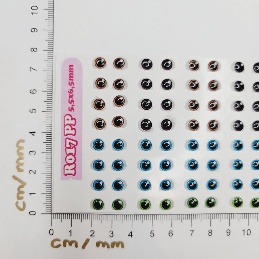 Adhesive Resin Eyes for Clays Multicolor STY R017 PP 64 Pairs