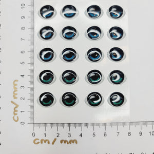 Adhesive Resin Eyes for Clays Multicolor STY R015 G 20 Pairs