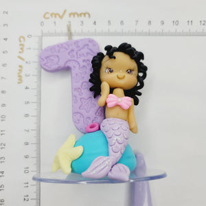 Mermaid Decorative Candle #7 for cake top