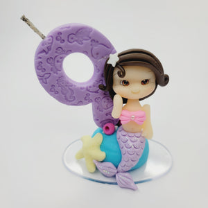 Mermaid Decorative Candle #9 for cake top