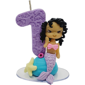 Mermaid Decorative Candle #7 for cake top