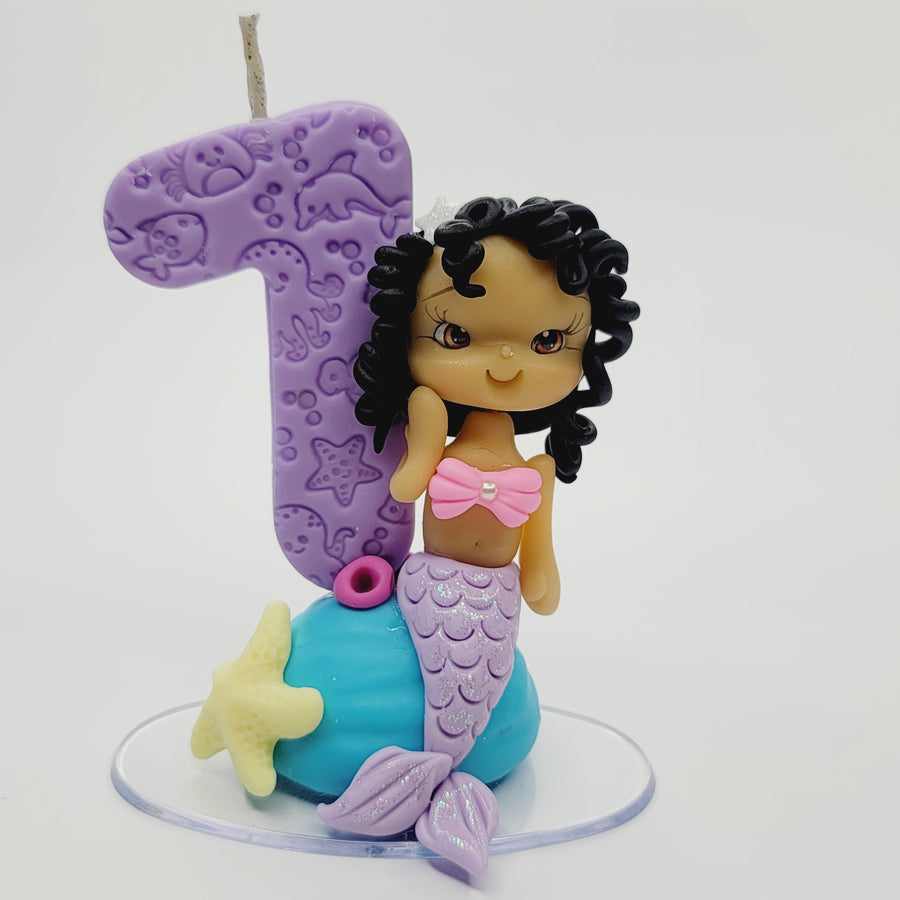 Mermaid Decorative Candle #7 for cake top